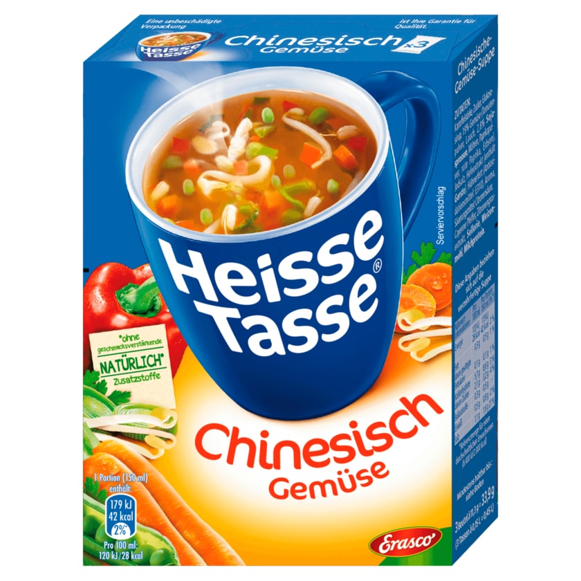 Erasco Heisse Tasse Chinesische Gemüse-Suppe 3x150ml